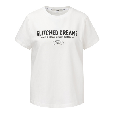 RAIVE棉质圆领宽松纯色短袖T恤