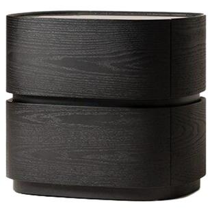 （现货)已夏Cont Oke同款意式黑岩板实木设计现代卧室置物床头柜Z