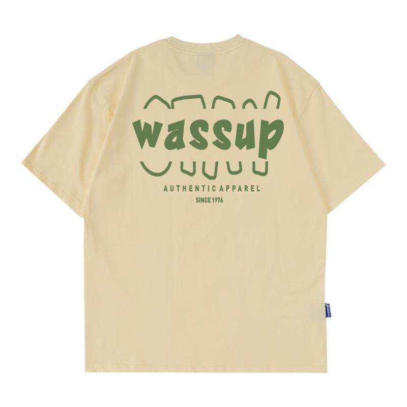WASSUP潮牌重磅美式字母短袖T恤