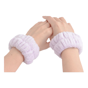 洁丽雅洗脸腕带吸水防湿袖女防水护腕袖套洗漱洗手套手环袖2对装