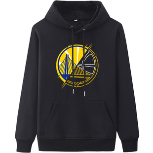 金州勇士队卫衣库里联名新logo同款30号汤普森11美式篮球连帽外套