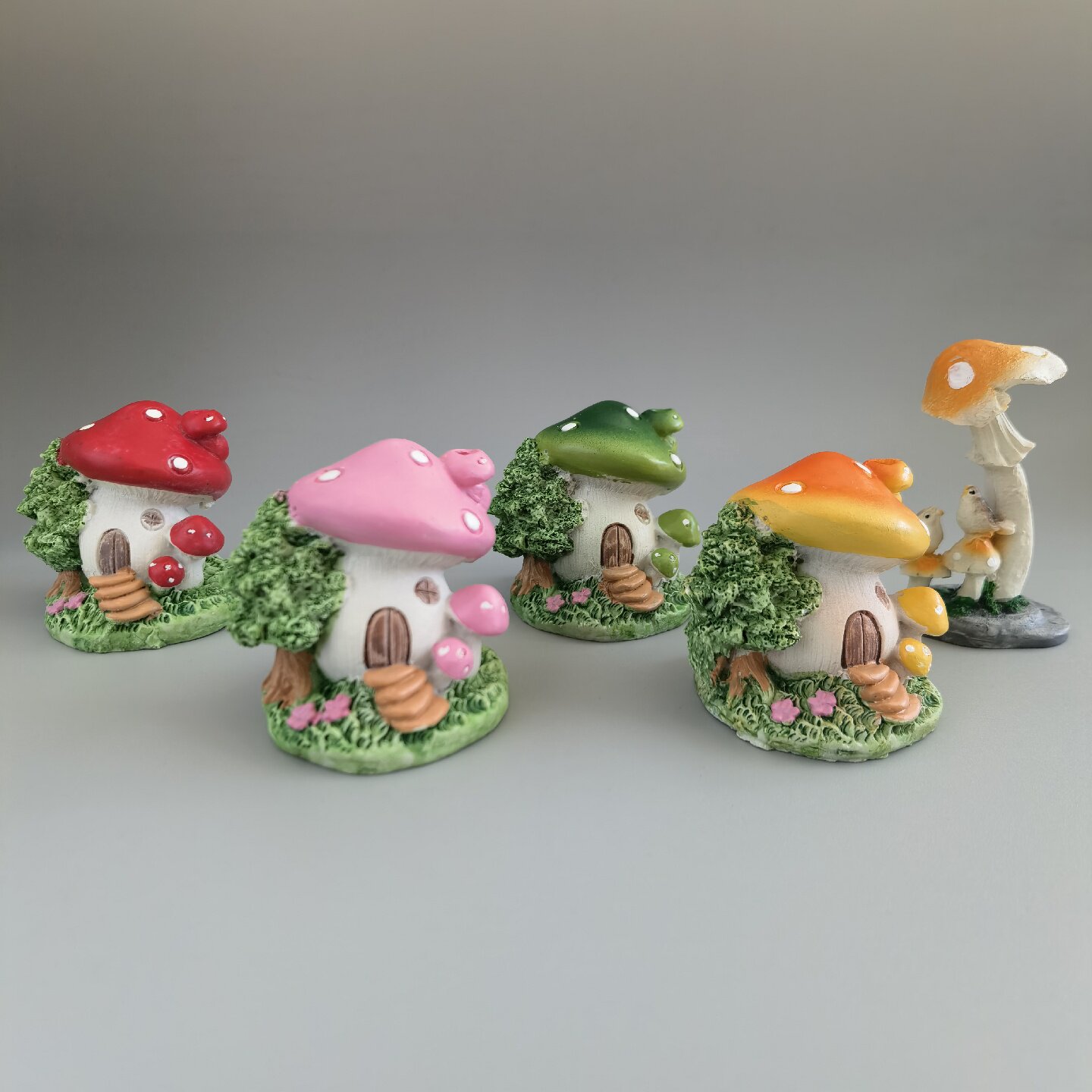 DIY奶油胶微景观创意可爱蘑菇房水族鱼缸装饰品配件汽车配饰摆件