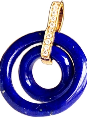 青金石18k镶嵌宝蓝色原创大青坊