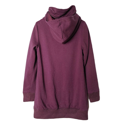 圣迪家立领厚款连帽中长款卫衣