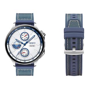 玩物尚智适用oppowatchX2手表千帆蔚蓝oppowatch4pro表带智能3pro复合编织oppo男女款一二代夏天替换腕带配件