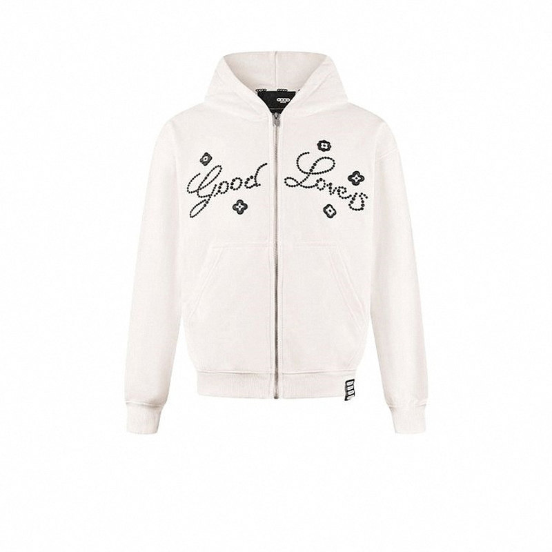 GOODBRANCH 25FW GOOD LOVES小花标语时尚开衫拉链卫衣 男女同款