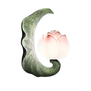 创意新中式壁灯书房卧室背景墙走廊过道阳台装饰床头楼梯荷花灯具