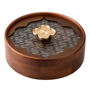 干果盘客厅茶几家用四宫格实木水果坚果盘糖果收纳盒新年乔迁礼物