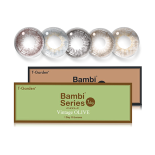 【自营】日本Bambi美瞳女T-Garden日抛10片隐形眼镜小鹿眼迷蒙灰