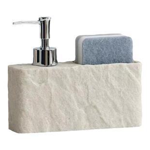 家用厨房洗洁精分装空瓶子洗碗剂液按压瓶大理石纹洗碗槽海绵收纳