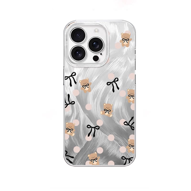 波点领结小熊适用于iPhone18promax/iPhone17pro手机壳华为mete80一加13磁吸vivoS30羽纱红米K80小米17OPPO