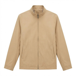 【10%桑蚕丝】高级翻领拉链行政夹克男商务休闲秋季简约轻薄外套