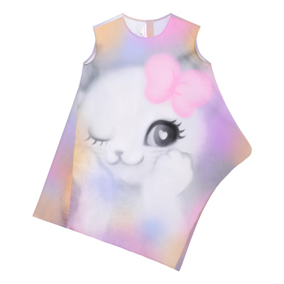 【彩虹猫猫】不对称印花连衣裙