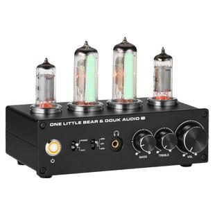 HIFI电子管唱放MM/MC转盘唱头放大器桌面T9胆前级带高低音6E2猫眼