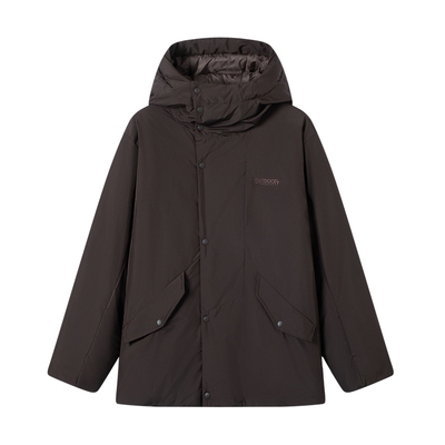 outdoor products 加州云雀TRYSPEC90鸭绒连帽保暖中长款羽绒服男