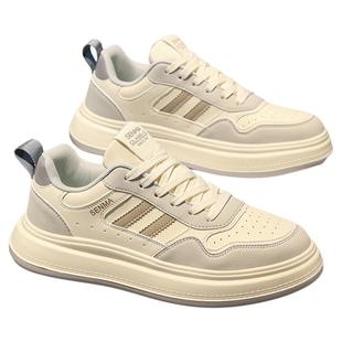 森马男鞋冬季潮流百搭高级感真皮小白板鞋运动休闲青少年增高潮鞋