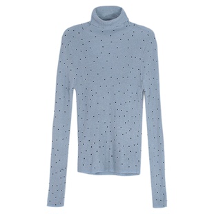 About Passion · 复古高领波点羊毛针织衫修身堆堆领内搭打底衫