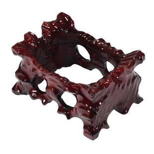 石头底座托架摆件奇石架子可挖槽托盘支架泰山石定制实木质凹槽放