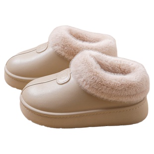 防水棉拖鞋女2025新款冬季外穿防滑毛绒保暖家居加绒厚底包跟棉鞋
