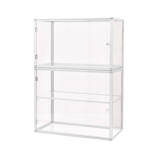 新款亚克力透明展示柜化妆品精品带锁陈列柜手办模型乐高收纳柜