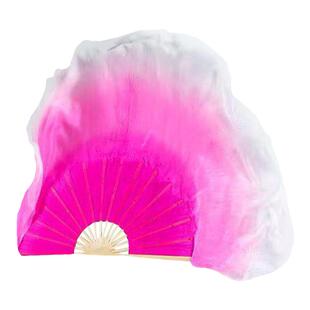 真丝舞蹈扇子古典舞扇咏荷360度渐变双面色演出圆形可定制跳舞扇