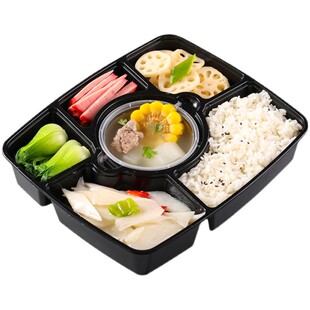 一次性餐盒四五六格外卖饭盒分格汤碗盒饭打包盒快餐盒食品级餐盘