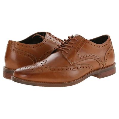 尖头系带镂空时尚布洛克鞋