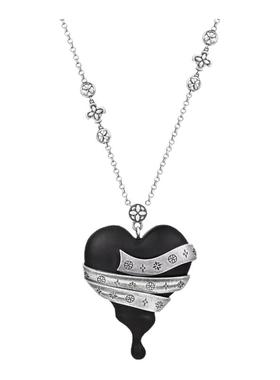 小酷同款檀木爱心毛衣链轻奢复古