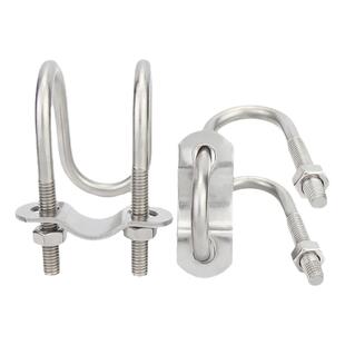 金超304不锈钢双U型螺栓螺丝U形卡扣十字水管卡子固定器管夹抱箍