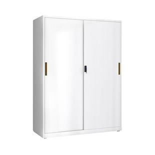 50深铁皮衣柜钢制家用卧室小户型推拉带锁儿童衣柜衣橱阳台收纳柜