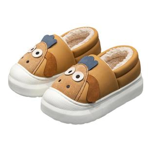 卡通棉拖鞋女冬季2025新款家居室内加绒保暖厚底防滑包跟棉鞋女士