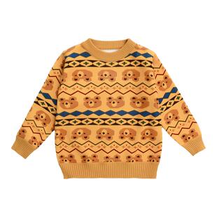 男童女童加绒毛衣一体加厚针织洋气百搭打底衫上衣儿童宝宝保暖衫