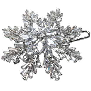 超仙锆石雪花边夹~BlingBling~旋转青蛙扣夹刘海夹侧边夹气质甜美