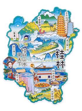 桂林金属冰箱贴日月双塔十里画廊象鼻山国潮原创旅游文化纪念品