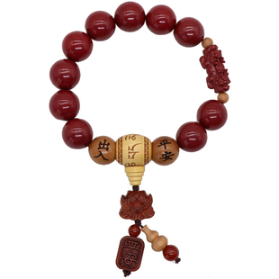 豪梵朱砂官方旗舰店档位珠桃木汽车挂件出入平安男女士车内吊饰