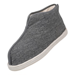 千层底布鞋男冬百搭中老年棉花保暖一脚蹬和尚居士鞋手工复古棉鞋