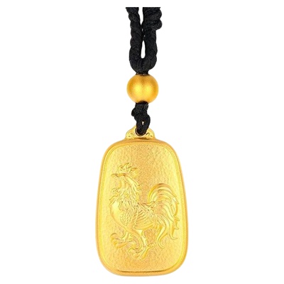 金鸡纳福无事牌项链吊坠