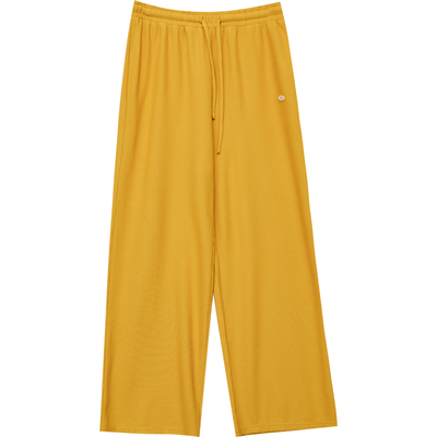 DM100大码百分百女装秋季微胖mm垂感显瘦肌理华夫格直筒休闲裤