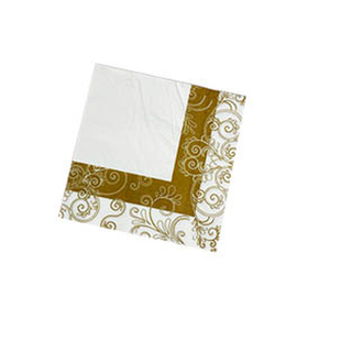 厂家直销 两色欧式花边彩色印花餐巾纸 酒店婚庆派对折叠纸巾口布