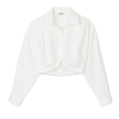 不规则短款白色衬衫上衣SANDRO