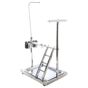 鹦鹉桌面站架鸟不锈钢站台中小型落地站杆鹦鹉玩具定点排便站架子