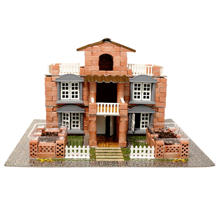 小小泥瓦匠儿童盖房建筑师手工砌墙砖头玩具diy造房子砖块水泥6岁