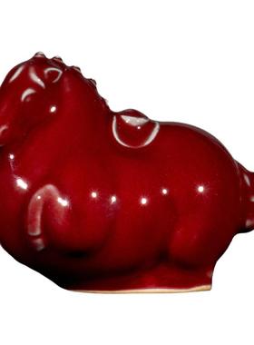 钧瓷唐马陶瓷摆件工位情绪稳定器