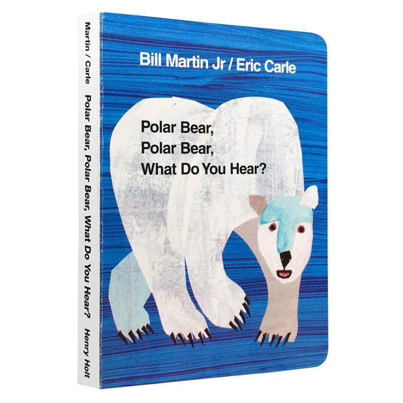 送音频英文原版 Polar Bear,Polar Bear, What do you hear? 北极熊你听见了什么 廖彩杏书单纸板书+音频Eric Carle卡尔爷爷