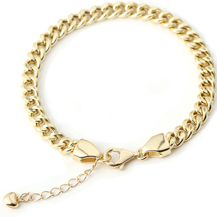 18K黄金手链 纯金粗坦克链侧身链进口工艺潮人时尚轻奢男女款手饰