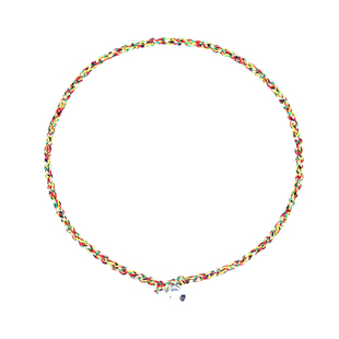 梵语五色七色彩线人人喜爱细小许愿手链脚链手工编织情侣原创银饰