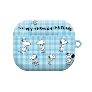 格纹史努比适用于AirPods保护套AirPodspro3韩国菲林AirPods3/4防摔AirPodsPro二代苹果耳机壳AirPods第五代