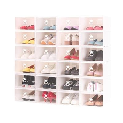12个装加厚翻盖式透明鞋柜式鞋盒