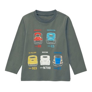 日系千趣童装男童新干线纯棉卡通休闲长袖衫春秋装上衣儿童T恤