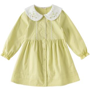 戴维贝拉女童连衣裙春季新款儿童洋气裙子女孩纯棉长袖公主裙童装